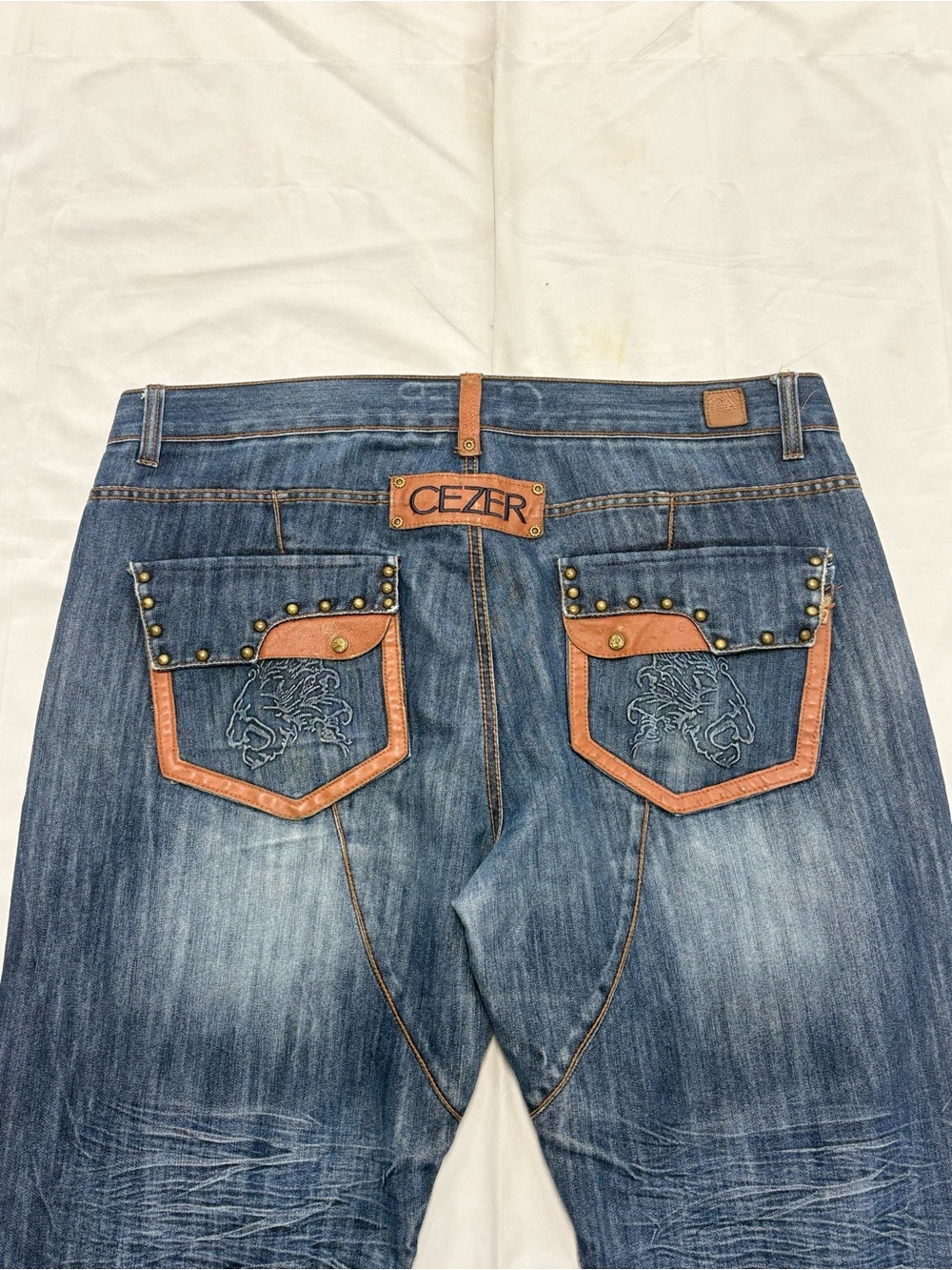 Y2K 2000s Embroidered Grunge style Baggy Blue Jeans | $70